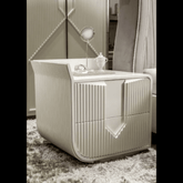 Trueliving Royal White Side Console Table Double Drawer H 24" x W 36" x D 12"